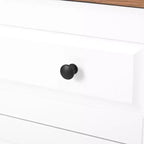 Commode de rangement blanche, 4 tiroirs avec poignées brossées