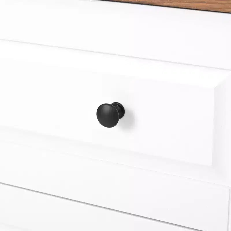 Commode de rangement blanche, 4 tiroirs avec poignées brossées