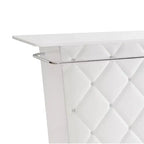 Table de bar rembourrée en similicuir Royal Hampton avec capitonnage, blanc