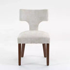 Furniliving Lot de 2 chaises de salle à manger modernes du milieu du siècle, chaises d'appoint rembourrées en tissu chenille de style rustique, chaises de cuisine avec cadre en bois massif