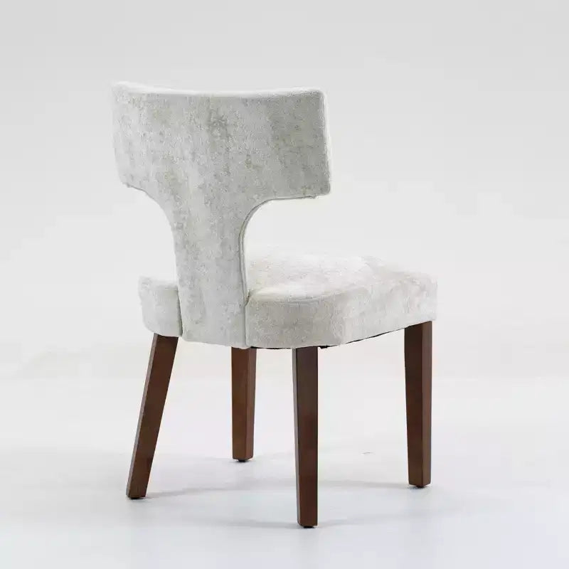 Furniliving Lot de 2 chaises de salle à manger modernes du milieu du siècle, chaises d'appoint rembourrées en tissu chenille de style rustique, chaises de cuisine avec cadre en bois massif