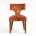 Furniliving Lot de 2 chaises de salle à manger modernes du milieu du siècle, chaises d'appoint rembourrées en tissu chenille de style rustique, chaises de cuisine avec cadre en bois massif