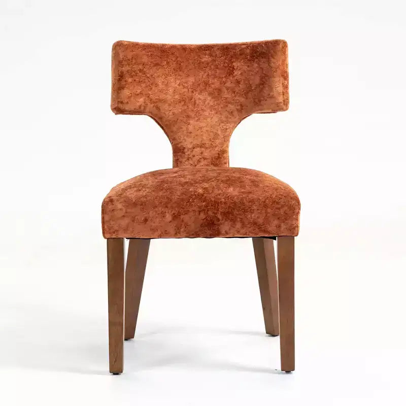 Furniliving Lot de 2 chaises de salle à manger modernes du milieu du siècle, chaises d'appoint rembourrées en tissu chenille de style rustique, chaises de cuisine avec cadre en bois massif
