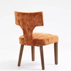 Furniliving Lot de 2 chaises de salle à manger modernes du milieu du siècle, chaises d'appoint rembourrées en tissu chenille de style rustique, chaises de cuisine avec cadre en bois massif