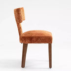 Furniliving Lot de 2 chaises de salle à manger modernes du milieu du siècle, chaises d'appoint rembourrées en tissu chenille de style rustique, chaises de cuisine avec cadre en bois massif