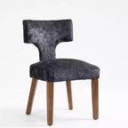Furniliving Lot de 2 chaises de salle à manger modernes du milieu du siècle, chaises d'appoint rembourrées en tissu chenille de style rustique, chaises de cuisine avec cadre en bois massif