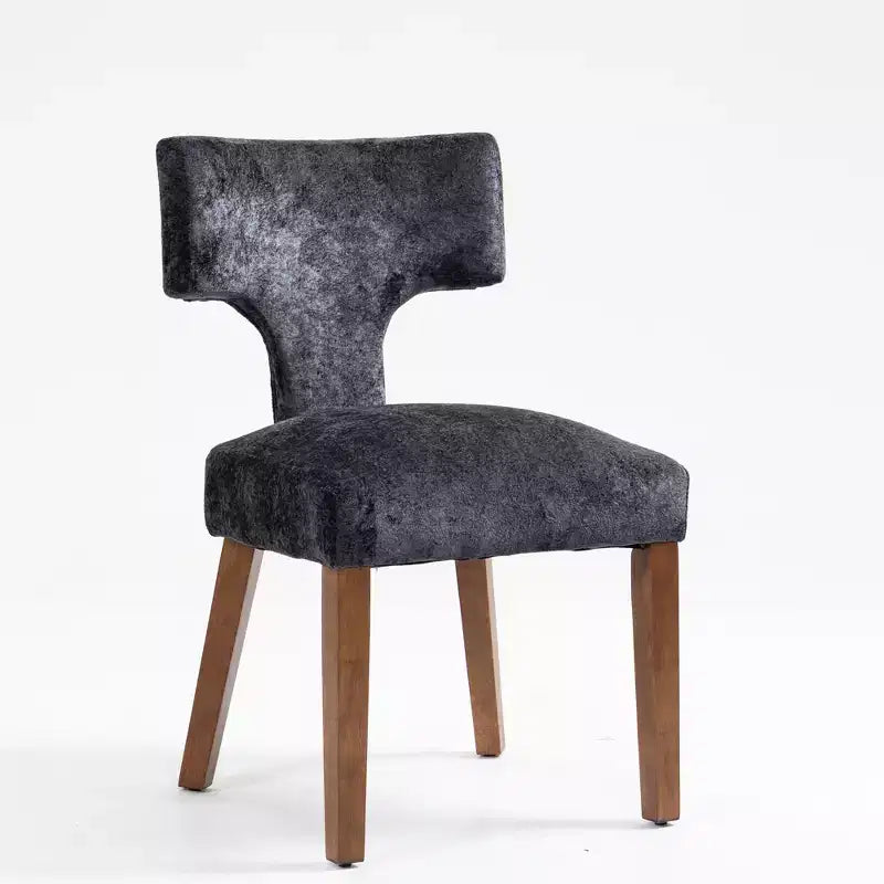 Furniliving Lot de 2 chaises de salle à manger modernes du milieu du siècle, chaises d'appoint rembourrées en tissu chenille de style rustique, chaises de cuisine avec cadre en bois massif