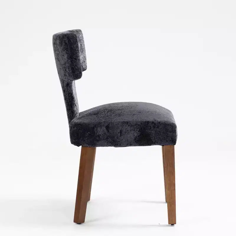 Furniliving Lot de 2 chaises de salle à manger modernes du milieu du siècle, chaises d'appoint rembourrées en tissu chenille de style rustique, chaises de cuisine avec cadre en bois massif
