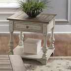 Table d'appoint Liberty Furniture, Morgan Creek, blanc antique avec accents tabac brossé