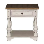 Table d'appoint Liberty Furniture, Morgan Creek, blanc antique avec accents tabac brossé