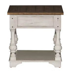 Table d'appoint Liberty Furniture, Morgan Creek, blanc antique avec accents tabac brossé