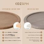 COZAYH Tables d'appoint rustiques rondes avec plateau en bois et base incurvée, ensemble de 2