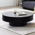 39.37 Table basse ronde moderne pour salon, table tambour fabriquée à la main en MDF - Panipeachy