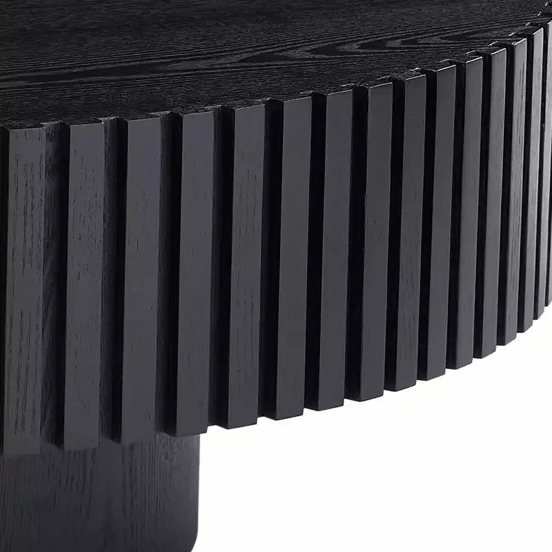 39.37 Table basse ronde moderne pour salon, table tambour fabriquée à la main en MDF - Panipeachy
