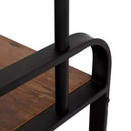 Okak 72.8IN Portant industriel avec banc à chaussures et 9 crochets amovibles, Meuble d'entrée avec tringle de suspension, Porte-manteau pour salon, couloir, Marron