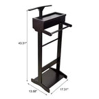 Okak Portant élégant avec cintre, porte-manteau avec 2 barres de suspension rondes et étagère à chaussures, étagère de rangement pour entrée, espace étroit, noir