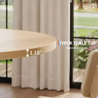 Table à manger ronde pour 4-6 personnes, table de salle à manger circulaire de 120 cm avec base croisée robuste, table à manger en bois de style ferme pour appartement, cuisine, salon