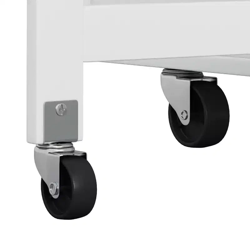 Desserte îlot de cuisine blanche avec placard à 2 portes et 2 tiroirs - Chariot de rangement roulant avec plateau pliant en bois d'hévéa, étagère à épices et casier à vin pour la cuisine