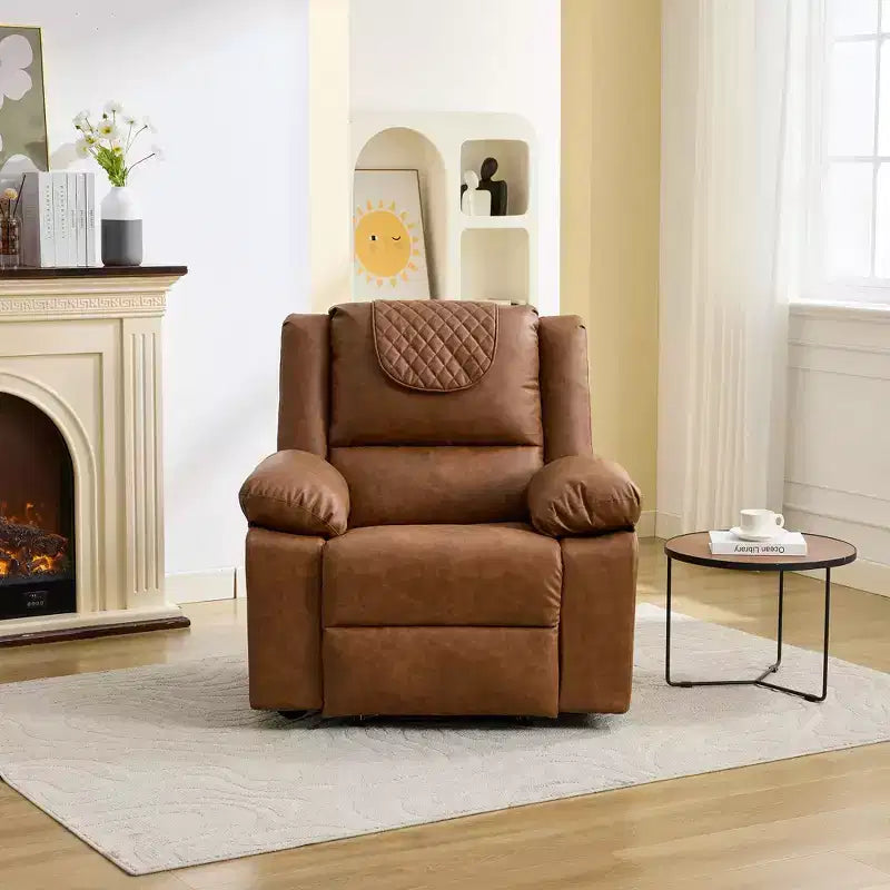 Fauteuil inclinable adulte GustoWave avec chauffage et massage, inclinable manuel réglable à 135° avec poches latérales de rangement et télécommande