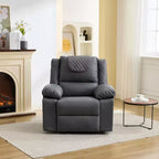 Fauteuil inclinable adulte GustoWave avec chauffage et massage, inclinable manuel réglable à 135° avec poches latérales de rangement et télécommande