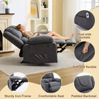 Fauteuil inclinable adulte GustoWave avec chauffage et massage, inclinable manuel réglable à 135° avec poches latérales de rangement et télécommande