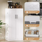 Celebalcony 47,24'' Armoire de Cuisine, Meuble de Rangement Alimentaire avec Porte et Étagères Réglables, Meuble de Rangement Autoportant pour Cuisine, Salle à Manger