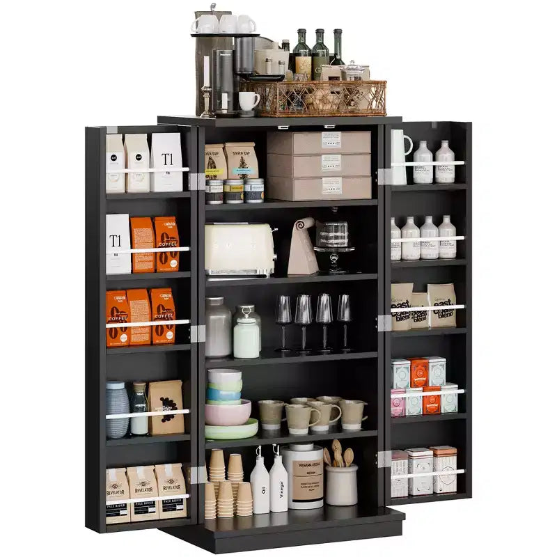 Celebalcony 47,24'' Armoire de Cuisine, Meuble de Rangement Alimentaire avec Porte et Étagères Réglables, Meuble de Rangement Autoportant pour Cuisine, Salle à Manger