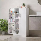 Celebalcony 47,24'' Armoire de Cuisine, Meuble de Rangement Alimentaire avec Porte et Étagères Réglables, Meuble de Rangement Autoportant pour Cuisine, Salle à Manger
