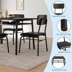 Ensemble de salle à manger 3 pièces pour 2, cuisine en bois, petite table de cuisine, chaises rembourrées et structure en métal, pour petit espace, appartement