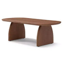 Table basse ovale mi-siècle 47 en placage de bois massif noyer accent petit espace assemblage facile