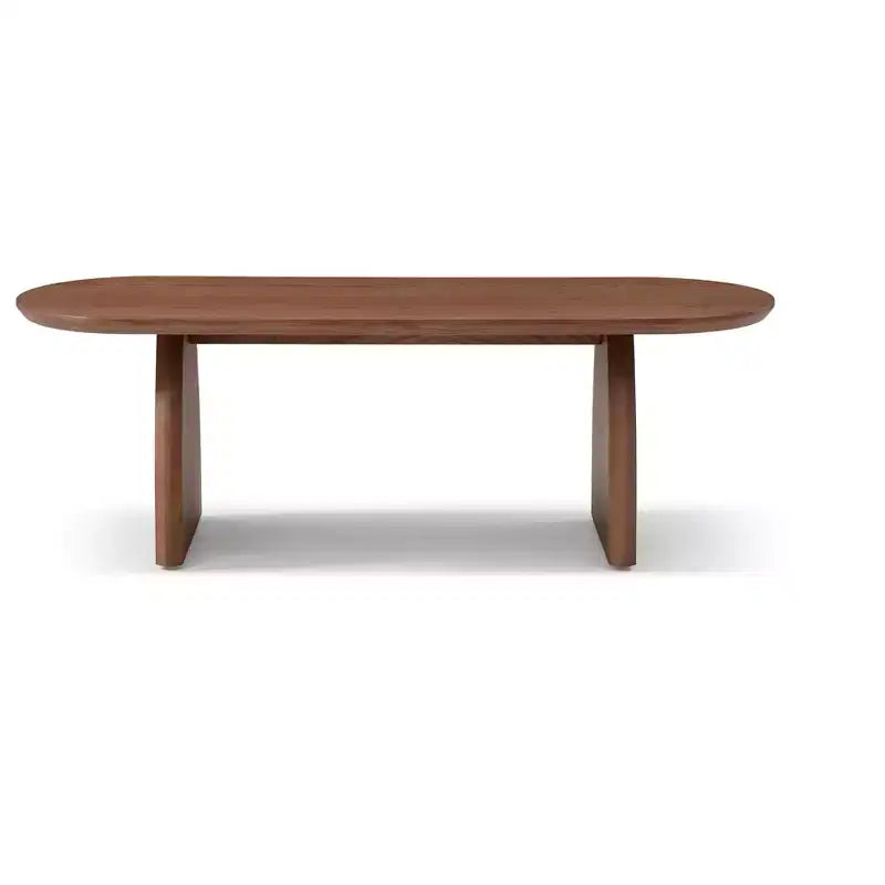 Table basse ovale mi-siècle 47 en placage de bois massif noyer accent petit espace assemblage facile