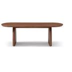 Table basse ovale mi-siècle 47 en placage de bois massif noyer accent petit espace assemblage facile
