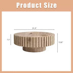 Table basse ronde moderne de 31 po, table d'appoint texturée en bois pour salon ou appartement - Panipeachy