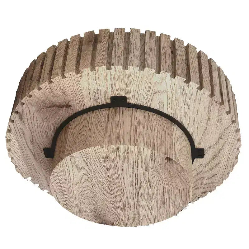 Table basse ronde moderne de 31 po, table d'appoint texturée en bois pour salon ou appartement - Panipeachy
