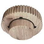 Table basse ronde moderne de 31 po, table d'appoint texturée en bois pour salon ou appartement - Panipeachy