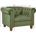 Modern Sofa, Classic Velvet Couch Upholstered Sofa with Nailhead Trim, Roll Arm Settee with Tufted Back for Home Living Room Bedroom Office
