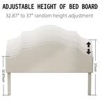 Lit plateforme rembourré Bellemave Queen avec tête de lit réglable et tissu en lin rembourré, cadre de lit plateforme rembourré pour chambre à coucher, beige