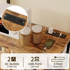 COZONY 59 Étagère de Cuisine, Étagère de Rangement en Métal à 5 Niveaux avec 10 Crochets en S, Station de Bar à Café, Support pour Micro-ondes, Étagère à Épices sur Pied
