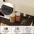 COZONY 59 Étagère de Cuisine, Étagère de Rangement en Métal à 5 Niveaux avec 10 Crochets en S, Station de Bar à Café, Support pour Micro-ondes, Étagère à Épices sur Pied
