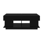 Table basse extensible moderne avec rangement, table centrale rectangulaire réglable avec espace caché pour salon