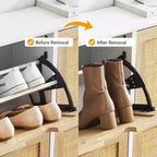 Meuble à chaussures en rotin pour entrée avec 4 portes, étagères réglables, peut contenir 20 paires, mobilier de rangement moderne, grande capacité de rangement