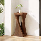 MAYEERTY 1 paquet de table d'appoint torsadée, table de bout artistique aspect bois pour salon, terrasse, intérieur et extérieur