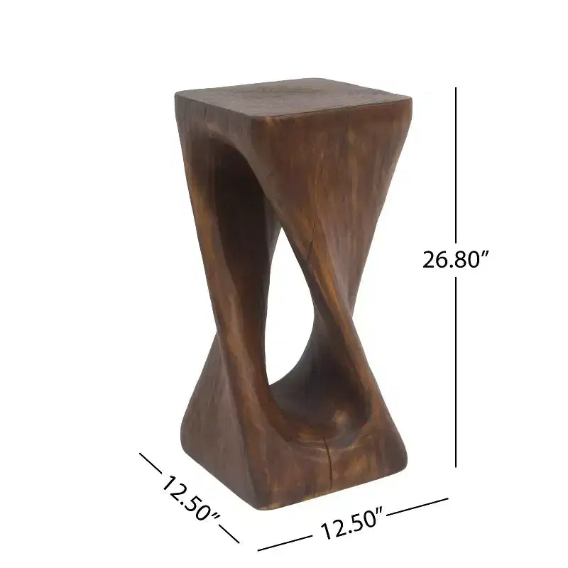 MAYEERTY 1 paquet de table d'appoint torsadée, table de bout artistique aspect bois pour salon, terrasse, intérieur et extérieur