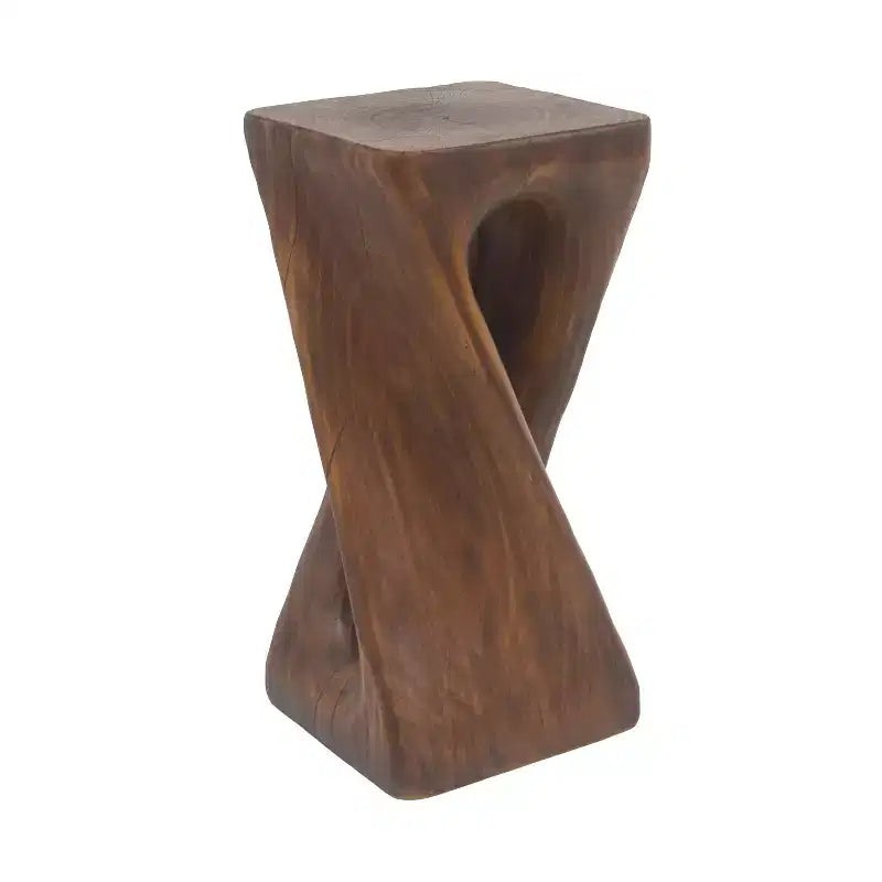 MAYEERTY 1 paquet de table d'appoint torsadée, table de bout artistique aspect bois pour salon, terrasse, intérieur et extérieur