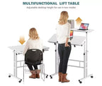 23,6 petit bureau debout avec roulettes, bureau debout mobile avec support, table debout sur roulettes, bureau d'ordinateur roulant réglable en hauteur
