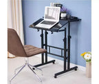 23,6 petit bureau debout avec roulettes, bureau debout mobile avec support, table debout sur roulettes, bureau d'ordinateur roulant réglable en hauteur