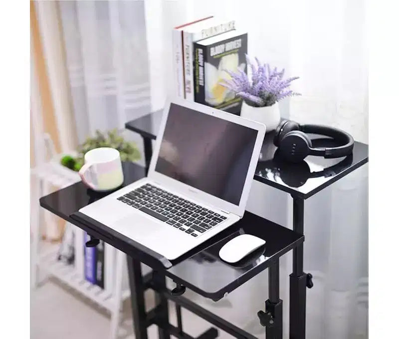 23,6 petit bureau debout avec roulettes, bureau debout mobile avec support, table debout sur roulettes, bureau d'ordinateur roulant réglable en hauteur