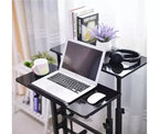 23,6 petit bureau debout avec roulettes, bureau debout mobile avec support, table debout sur roulettes, bureau d'ordinateur roulant réglable en hauteur