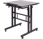 23.6 Small Standing Desk with Wheels, Mobile Stand Up Desk with Standing , Standing Table on Wheels, Rolling Computer Desk Adjustable Height
