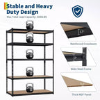 Étagères de Rangement de Garage à 5 Niveaux, Étagères de Rangement Robuste avec Capacité de 1134 kg, Unité d'Étagères Métalliques Réglables de 122 cm L x 46 cm l x 183 cm H